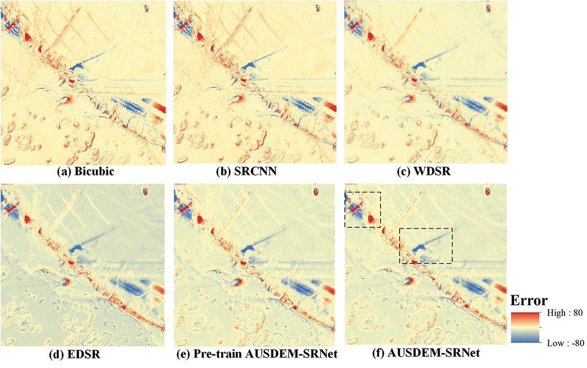 Test region 6 error maps for DEM super-resolution models