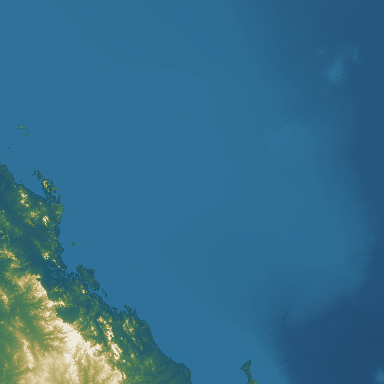 Coral Sea DEM visualization / 珊瑚海 DEM 可视化