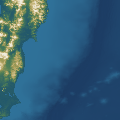 Japan Trench Coast DEM visualization / 日本海沟海岸 DEM 可视化