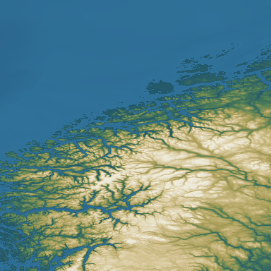 Norway Fjords DEM visualization / 挪威峡湾 DEM 可视化