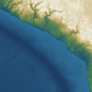 Peru Chile Trench DEM visualization / 秘鲁智利海沟 DEM 可视化