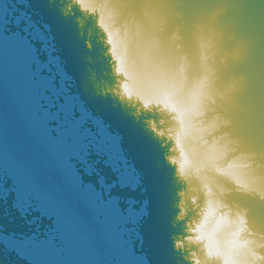 Southern Red Sea DEM visualization / 红海南部 DEM 可视化